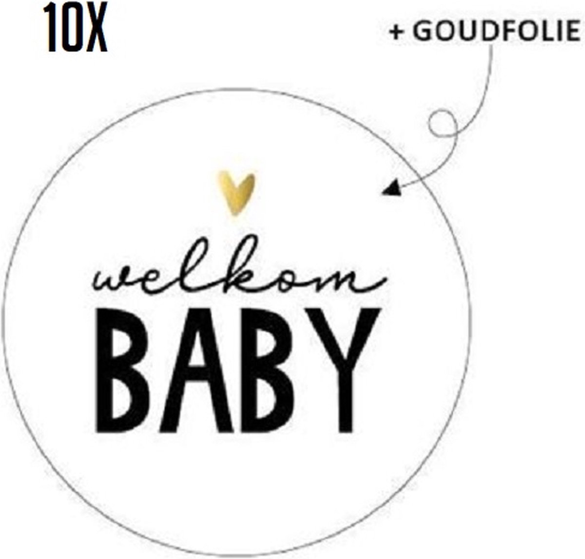 10x Sluitsticker Welkom BABY | RONA DESIGN® | Jongen | Meisje | Baby | 40 mm | Geboorte Sticker | Sluitzegel | Sticker Geboortekaart | Baby nieuws | Zwangerschap | Luxe Sluitzegel